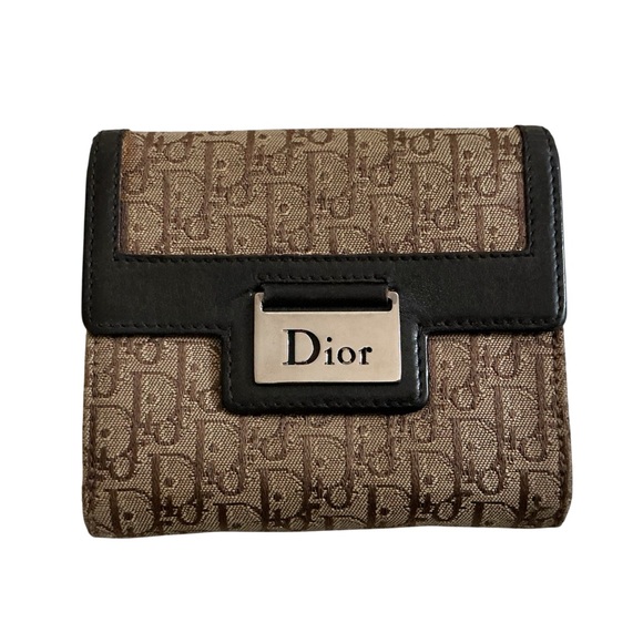 Dior Handbags - Christian Dior Brown Trotter Compact Wallet